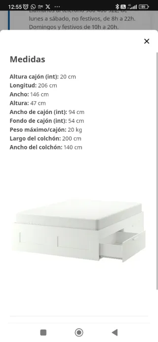 Cama con cajones de almacenaje