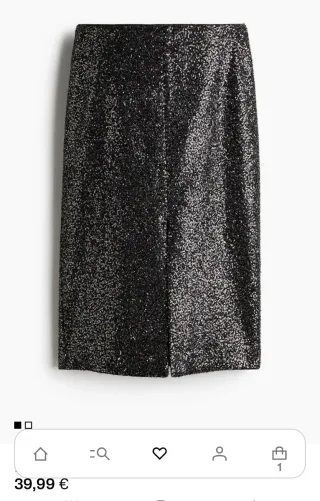 Conjunto lentejuelas negro y plata