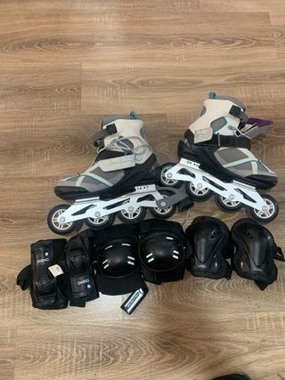 Patines Oxelo Talla 38 + Protecciones