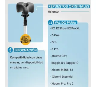 Asiento Patinete Eléctrico con Amortiguador