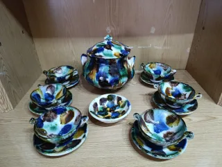 Juego Consomé Cerámica Multicolor