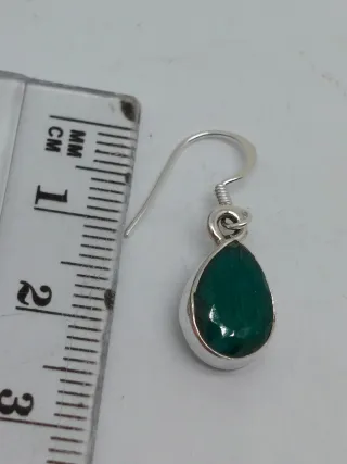 Pendientes Plata 925 y Esmeralda Gota