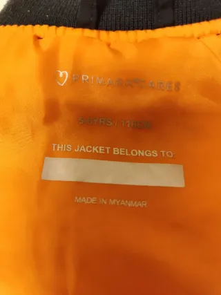 Chaqueta Bomber Niño Talla S (5-6 años)