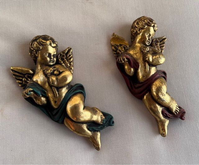 Antigua Pareja de Querubines de estilo barroco 60s