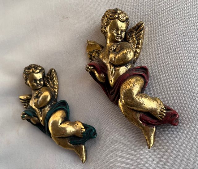 Antigua Pareja de Querubines de estilo barroco 60s