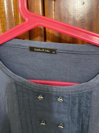 Chaqueta ante Bimba y Lola + Blusa + Bolso