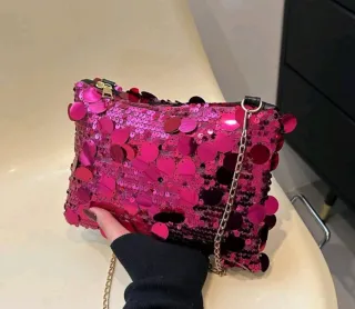 Bolso de fiesta lentejuelas fucsia