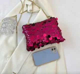 Bolso de fiesta lentejuelas fucsia