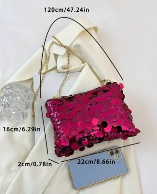 Bolso de fiesta lentejuelas fucsia