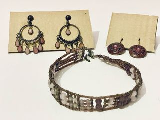 Conjunto Pendientes y Collar Abalorio