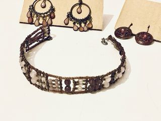 Conjunto Pendientes y Collar Abalorio