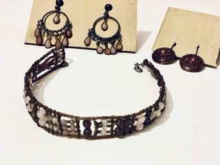 Conjunto Pendientes y Collar Abalorio