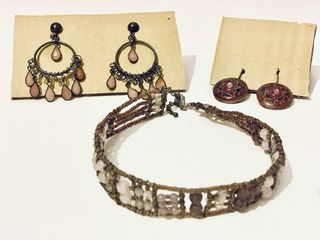 Conjunto Pendientes y Collar Abalorio