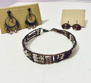 Conjunto Pendientes y Collar Abalorio