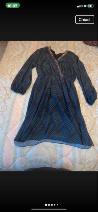 Vestito fantasia blu e nero