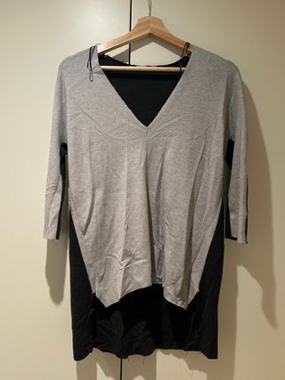 Jersey Zara Negro y Gris