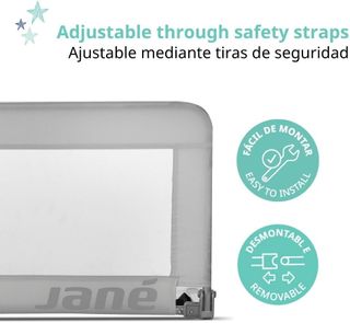 Jané Barrera de Cama Abatible, Largo 110 cm, Bolsa