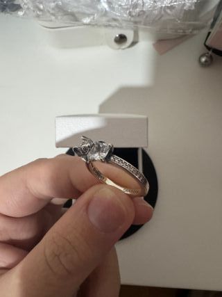 Anillo plateado lilo y Stitch Gema Brillante Plata