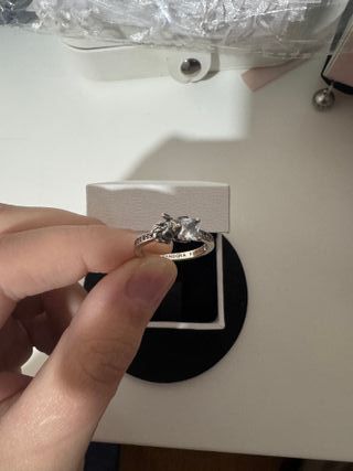 Anillo plateado lilo y Stitch Gema Brillante Plata