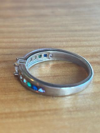 Anillo Plata 925 con Circonita y Cristales Arcoíri