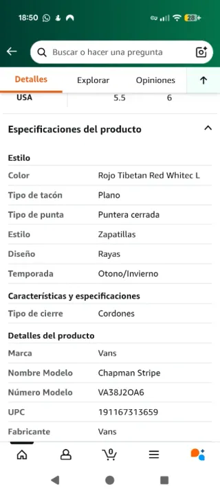 Vans Chapman Stripe T.38 Burdeos