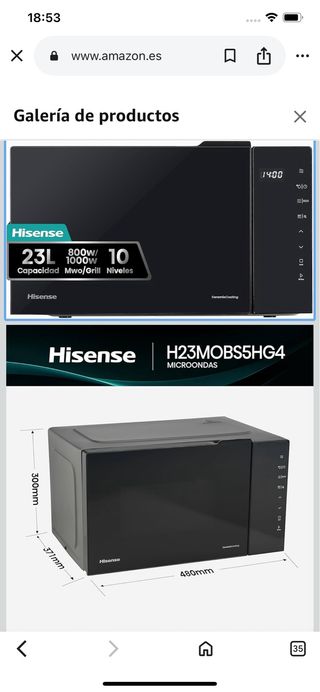 Microondas Hisense H25MOBS5HG4 25L
