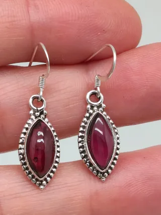 Pendientes Plata Ley 925 y Granate