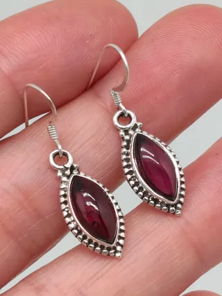 Pendientes Plata Ley 925 y Granate