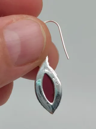 Pendientes Plata Ley 925 y Granate