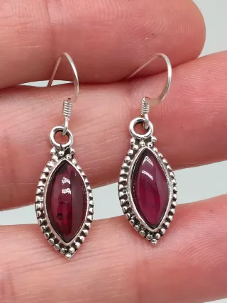 Pendientes Plata Ley 925 y Granate