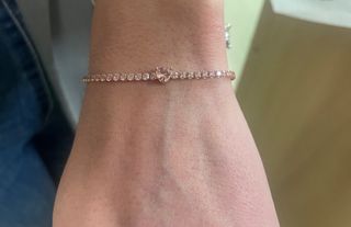 Pulsera Pandora Corazón Brillante Rosa Oro