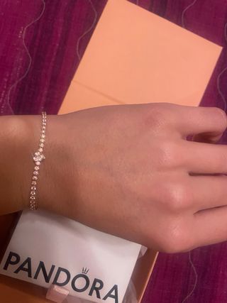 Pulsera Pandora Corazón Brillante Rosa Oro