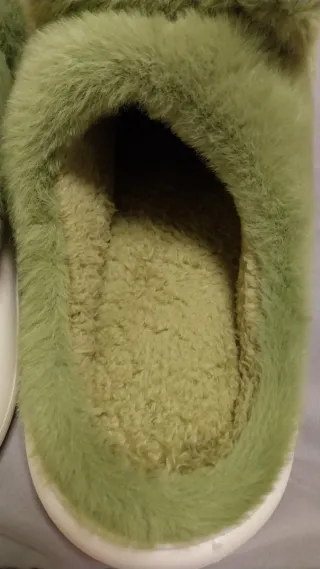 Pantunflas de dinosaurio verdes