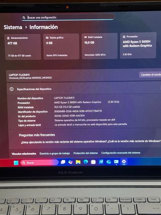 ASUS Vivobook Pro Ryzen 5 16GB SSD RTX OLED