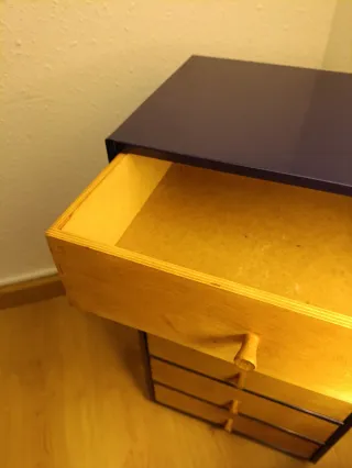 Cajonera azul y madera 6 cajones