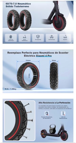 Neumáticos Macizos 60/70-7.0 Todoterreno