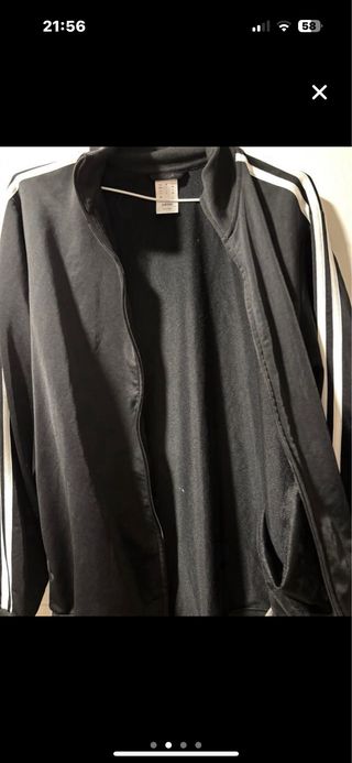 Chaqueta Adidas Negra con Rayas Blancas