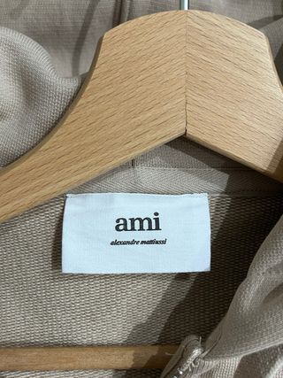 Sudadera Ami Paris Beige con Cremallera