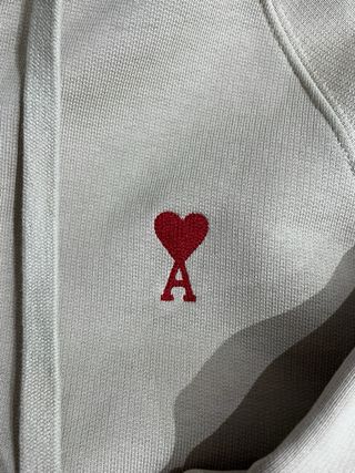 Sudadera Ami Paris Beige con Cremallera