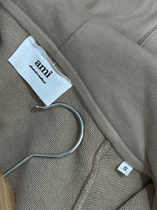 Sudadera Ami Paris Beige con Cremallera
