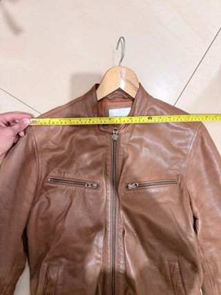 Chaqueta cazadora de piel Pepe Jeans marrón