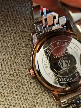 Reloj Gucci Oro Rosado y Plata con Cristales