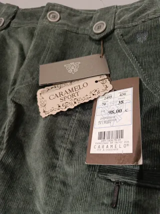 Falda verde de pana talla 38