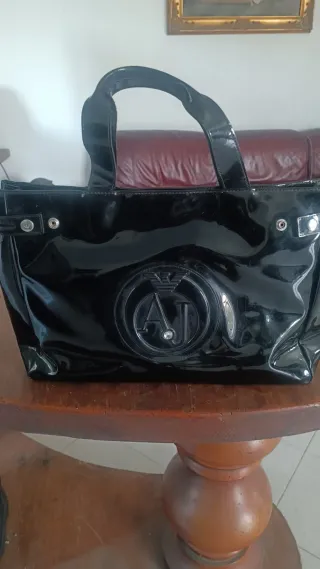 Borsa Armani Jeans vernice nera