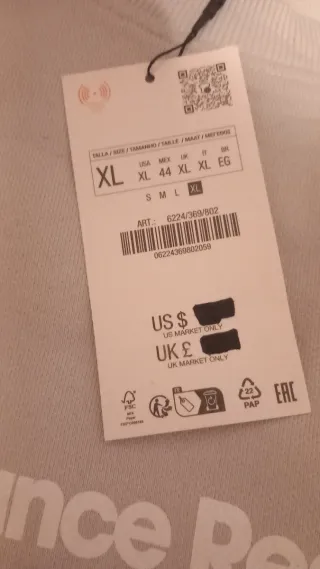 Sudadera Zara gris clarito, XL