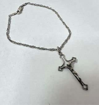 Pulsera Plata 925 Vintage Cruz Crucifijo