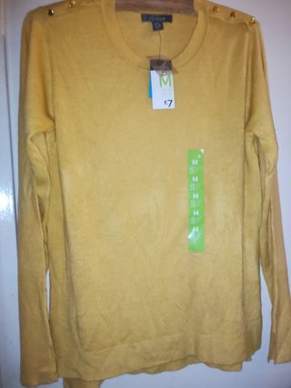 Jersey punto Primark mostaza talla M 40-42-44