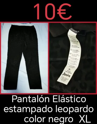 Pantalón elástico estampado leopardo XL