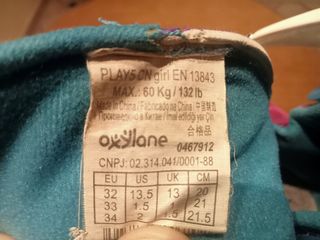 Patines Oxelo Tallas 32 a 34 protecciones y funda