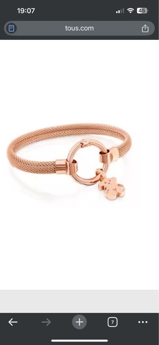 Pulsera Tous Plata Baño Oro Rosa 18KT
